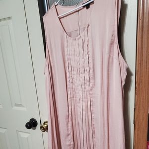 Ellos Pale Pink Pleated Dress, 2x